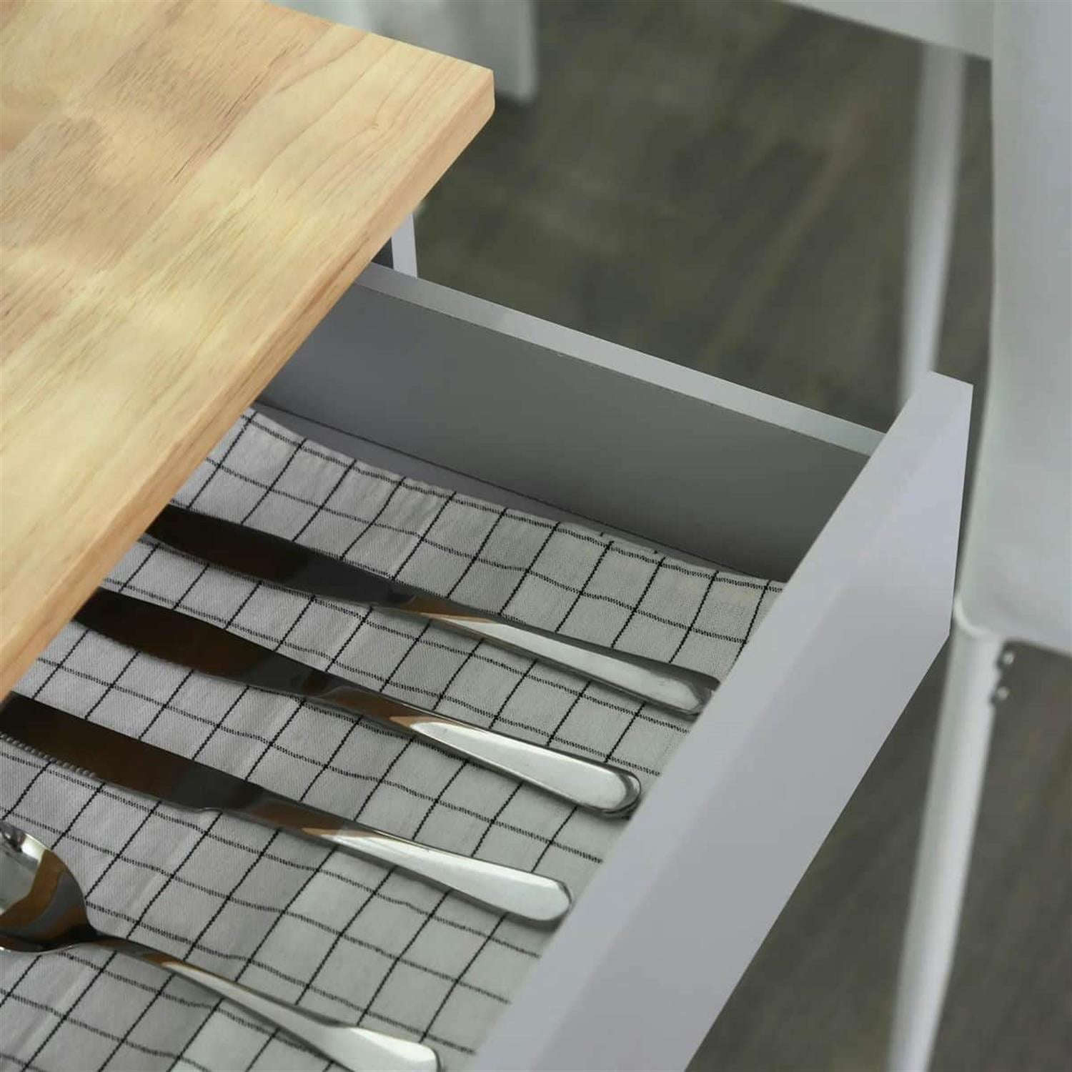 Demi Bonn 32" Kitchen Island Cart Rolling Trolley with Drawer, Storage & Towel Rack, Mobile Cart for Kitchen, Storage Solution, Space-Saving, Gray