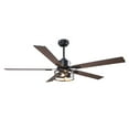 thumbnail image 5 of Vaczon 60" Industrial Matte Black Large Smart DC Motor Ceiling Fan with Light and Remote, APP Control, 5 of 17