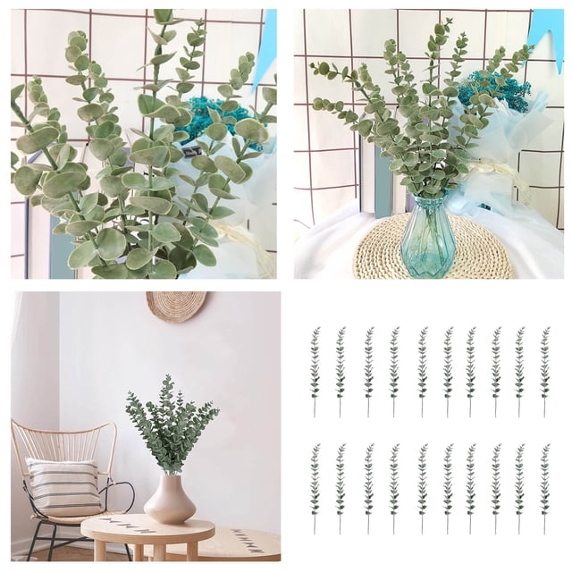 Feuilles Verdure 20 Pcs Branches Réalistes pour Arrangements Floraux Vase Bouquets de Mariage Centre de Table 20 Pcs