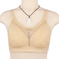 thumbnail image 3 of Mrat Clearance Push up Sports Bras for Women Embroidered Comfortable Breathable Lace Bralette Front Closure Bras Plus Size Supportive Sports Bra Underwear Khaki_B 46, 3 of 5