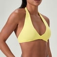 thumbnail image 4 of Xijirk Tank Tops Seamless Padded Sports Bra Open Back Yoga Workout Low Gym Fitness Crop Top Camisole Tops for Women,Yellow,L, 4 of 5
