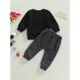 thumbnail image 4 of Emmababy Festive Baby Boys Christmas Outfits: 2Pcs Set with Letter Pullover Tops and Pants, 4 of 9