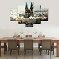 thumbnail image 3 of TISHIRON 5PCS Framed Canvas Wall Art Set,60"x40" Old Town Square in Prague Canvas Art Decor, 3 of 7
