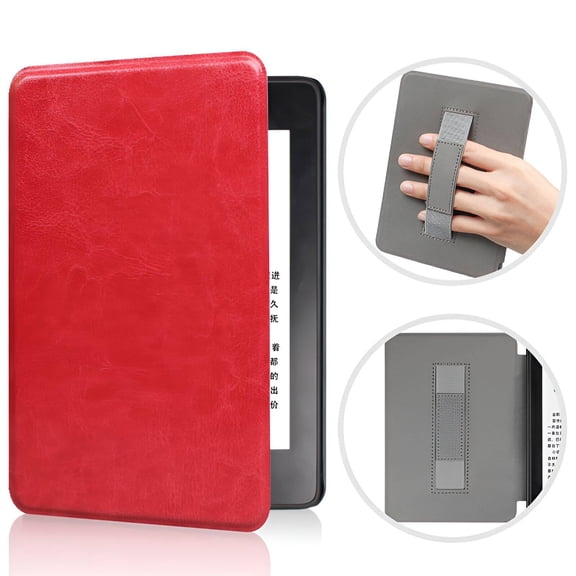 GJX 2026 New for Kindle Paperwhite Case Scratch Protection for Kindle Store Reading Comfort Strapsicle for Kindle Holder for Home Travel Coffee Shop Red