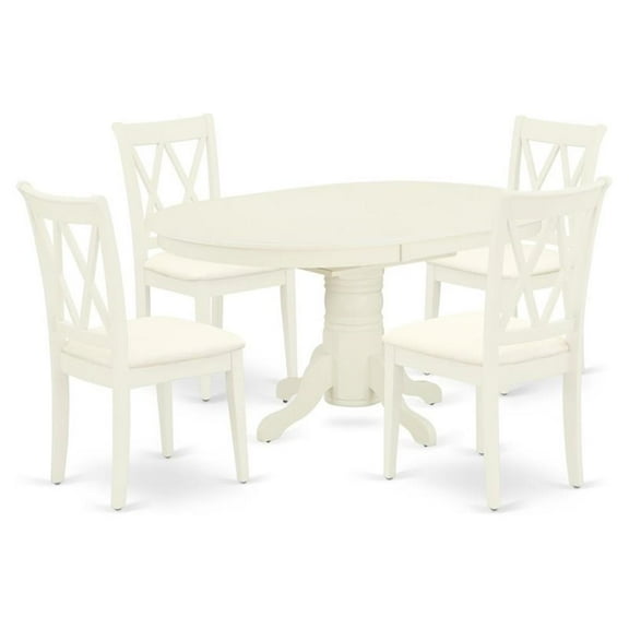Atlin Designs 5-piece Dining Set with Fabric Chairs in White