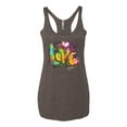 thumbnail image 2 of Wild Bobby, Colorful Rainbow Paint Love Streetwear Tri-Blend Racerback Tank Top, Brown, Medium, 2 of 3