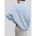 thumbnail image 6 of Women'S High Neck Sweaters Loose Fit Fall Winter Pullover Jumper Tops Light Blue L, 6 of 8