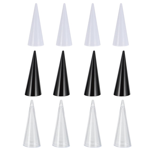 MasteelfCA 12pcs Acrylic Jewelry Ring Display Holder Retail Store Cone Shape Ring Display Stands