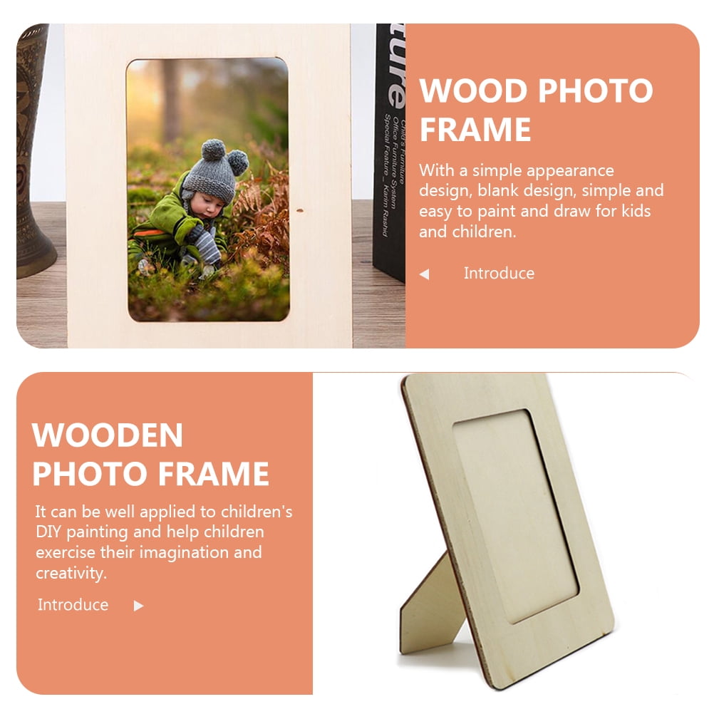 Gymnture 4 Unfinished Wooden Picture Frames for 6 Photos - DIY Wood Frames