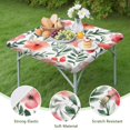 thumbnail image 4 of Pioneer Flower Floral Print Pattern Square Fitted Tablecloth with Elastic Edge,Square Table Cover,Washable Elastic Table Cover for Home Kitchen Party Decor 34"x34", 4 of 6