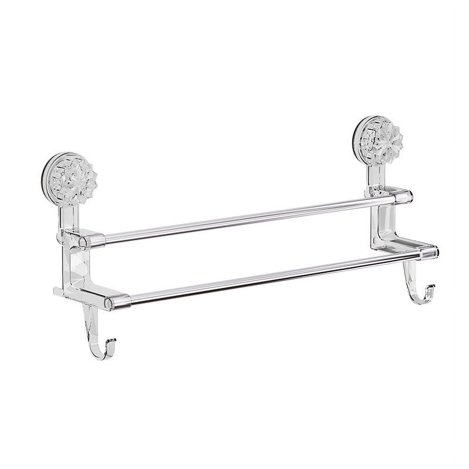 Porte-serviettes Double Chromé Pour Salle De Bain – Fixation Murale Sans Perçage