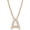 Rose Gold, variant on Initial Letter A Necklace, Moissanite, 925 Sterling Silver, Sterling Silver