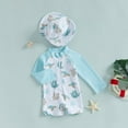 thumbnail image 4 of Otqutp Infant Boys Long Sleeve Swimming with Adjustable Strap Sun Hat One Piece Rash Guard Dinosaur Animals Print Toddler Quick-dry Swimsuit Zipper Beach Swimwear, 4 of 8