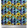 thumbnail image 1 of Soimoi Modal Satin Fabric Check,Dot & Sunflower Flower Printed Fabric 1 Yard 42 Inch Wide, 1 of 3