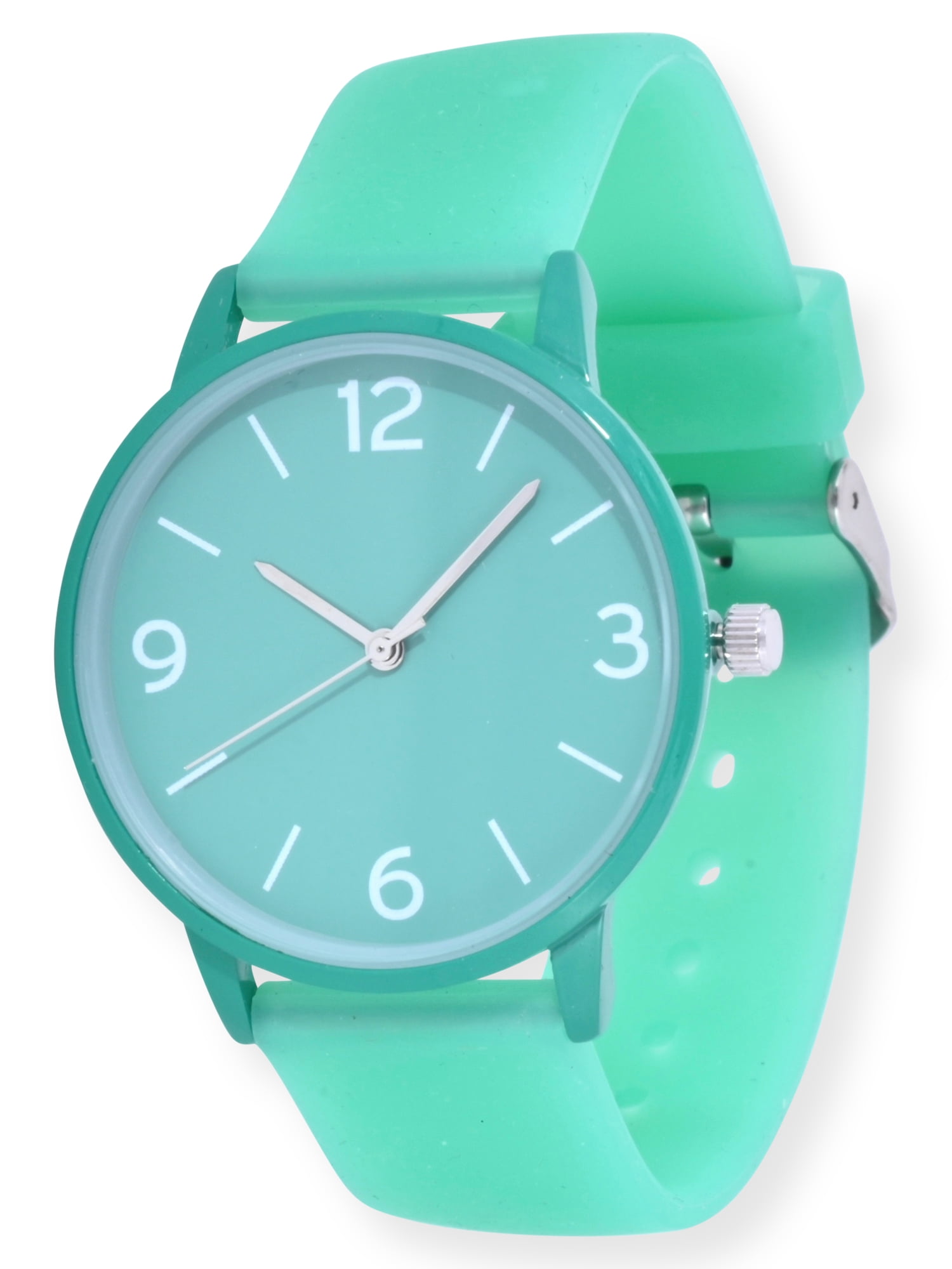 Time and Tru Women's Mint Green Watch with Jelly Silicone Strap