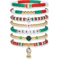 thumbnail image 1 of YanonmyfdWorld Soccer Game-day Cup Bracelet Stack Set 7pcs Softball/Baseball/Basketball/Soccer/Volleyball/Tennis/Football Stretch Sports Fans Jewelry Sports Beaded Bracelets with Charms,S-Mexico, 1 of 19