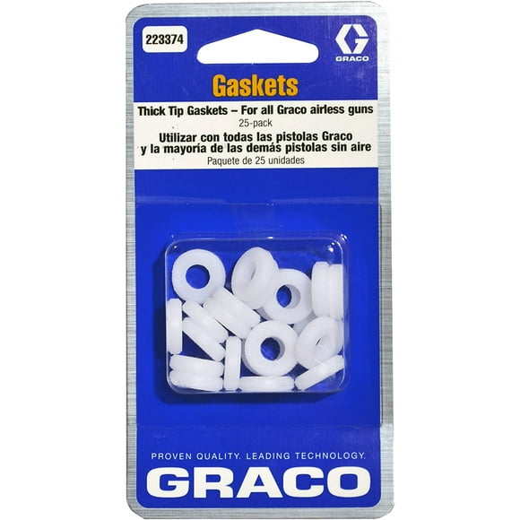 Graco 223374 Flat Tip Thick Base Gasket for Airless Paint Spray Guns, 25-Pack