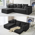 thumbnail image 2 of 106.5” Sectional Sofa with Chaise, YINIX 3 Seater L-Shaped Sofa  Couch for Living Room, Black, 2 of 7