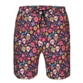 thumbnail image 3 of Pofeuu Apricot color Skull flower Prin Men's Swim Trunks Quick Dry Bathing Suit Swimming Board Shorts Mesh Lining Beach Swimwear-, 3 of 6