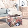 thumbnail image 3 of Yayeee Collapsible Cube Storage Bin with Lid Fabric Closet Decorative Basket with Handles, Red Vibrant Flowers, 3 of 7
