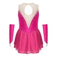 thumbnail image 4 of ranrann Ice Figure Skating Dress for Girls Rhinestone Mesh Chiffon Ballet Dance Leotard Dress Outfits Hot Pink 8, 4 of 7