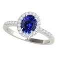 thumbnail image 2 of Aonejewelry 1.10 Carat Ttw Oval Shaped Tanzanite and Diamond Bridal Set In 10K White Gold, 2 of 4