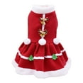 thumbnail image 2 of shenmeida Pet Dog Cat Pet Xmas Holiday Christmas Mrs Claus and Santa Claus Winter Dress Photograph Prop Fleece Christmas Festival Pet Skirt, 2 of 8