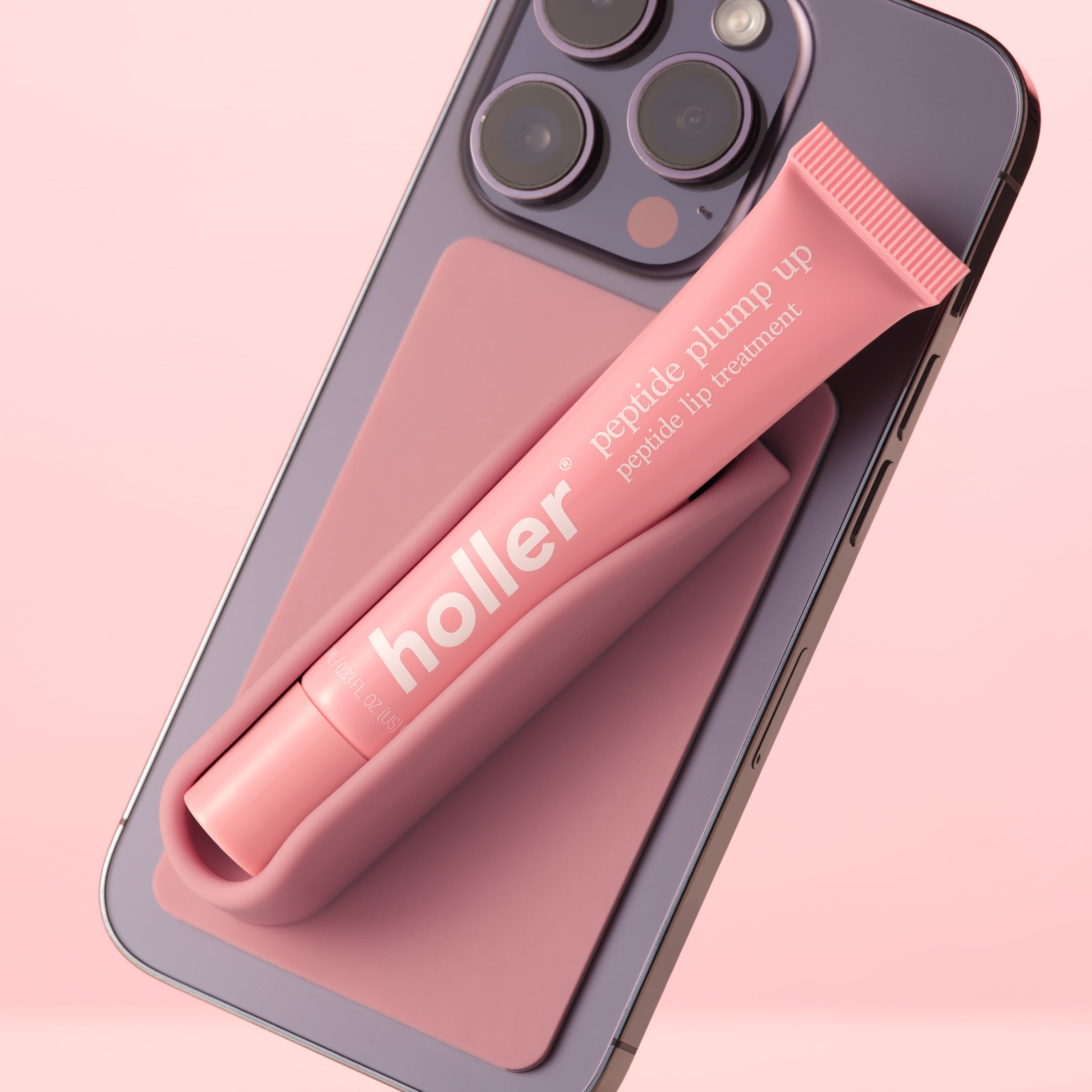 Holler Lip Gloss Holder Phone Attachment, Guava Colored, 1 Count