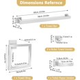 thumbnail image 2 of MEKOTRIN 5Pieces Bathroom Hardware Accessories Set Silver Bathroom Towel Rack Set Towel Rack Bathroom 23 Inch Towel Bar Towel Toilet Paper Holder and 2 Robe Hooks Wall Mounted, 2 of 8