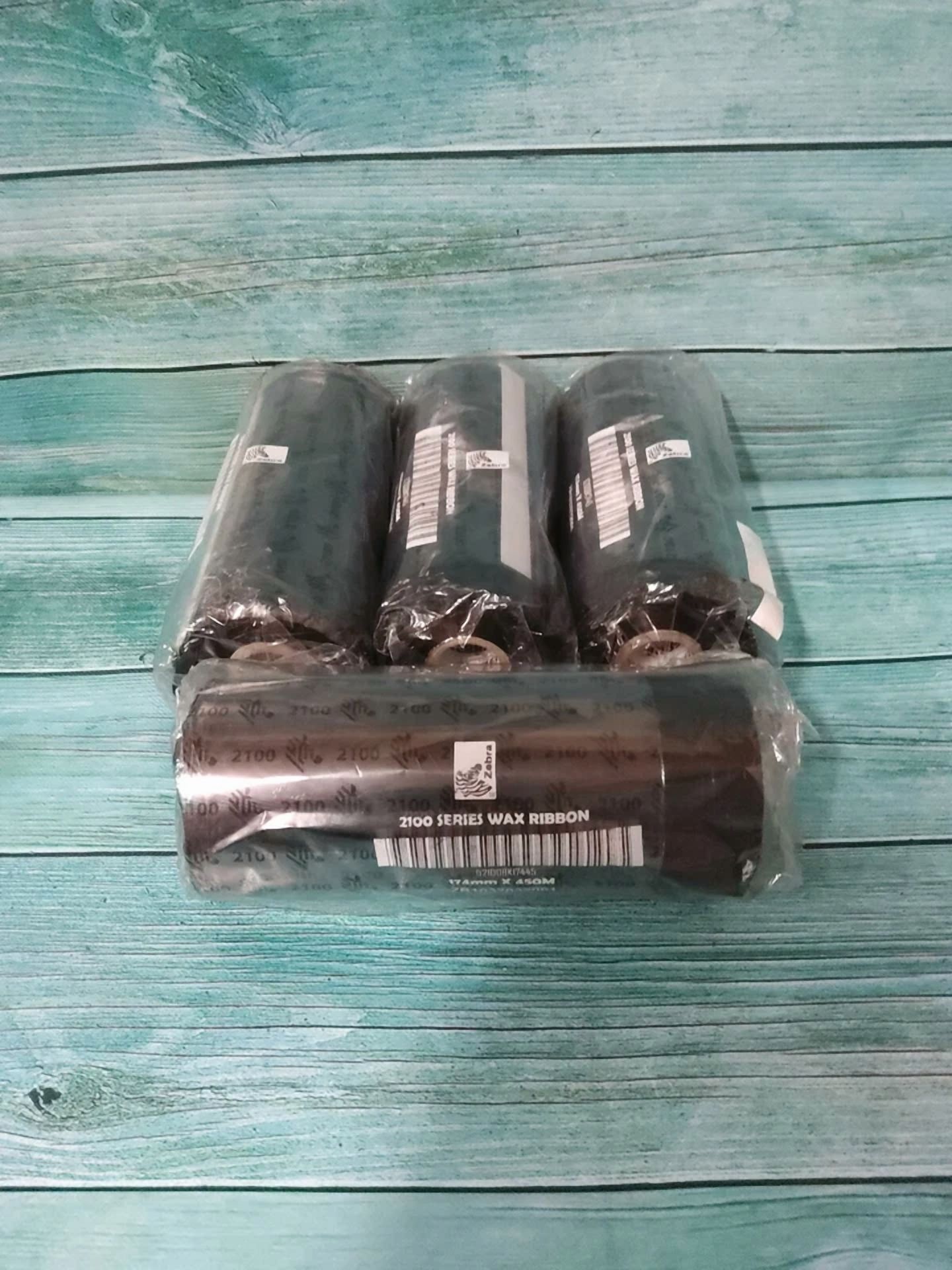 CIRCLE- Zebra Black 174 Mm X 450M Series 2100 Wax Ribbons Lot Of 4 B11