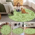 thumbnail image 6 of Round Area Rug 6ft,Vintage Paisley Floral Watercolor Washable Carpet Non-Slip Runner Accent Rugs Indoor Floor Mat for Bedroom Living Room Decor,Ethnic Pattern Ombre Green, 6 of 9