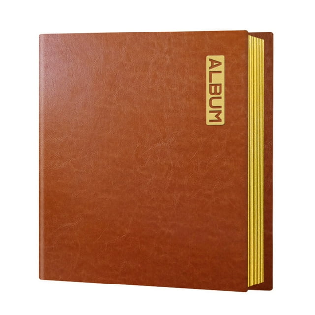 Álbum de fotos de boda Cateissary de PU A4 película adhesiva Amarillo marron