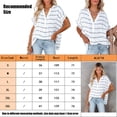 thumbnail image 2 of Sonducket Camisa holgada de manga corta a rayas con cuello en V para mujer. Camisa holgada de manga corta a rayas con cuello en V para Prendas para la parte del cuerpo blanco, raya L, 2 of 6