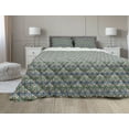 thumbnail image 1 of Moroccan Comforter & Sham Bedding Set, Geometric Hexagonal Pattern Stars Style Eastern Zellige Art, 3 pcs Duvet Set Microfiber Filling Quilt, 5 Sizes, Green Blue Black, by Ambesonne, 1 of 4