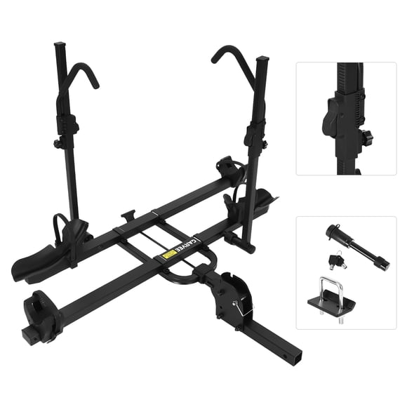 Heavy Duty Hitch Bike Rack for E-bikes, 2-Bike Carrier with Tilt & Fold – 200 lbs Capacity, Fits 2" Receiver & Up to 5" Fat Tires – Black
