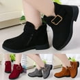 thumbnail image 2 of Aihuaihua Girls Ankle Boots Kids Chelsea Booties Slip on Short Boots Lug Sole Low Heel Fall Winter Boot Dress Boots for Little Big Kid, 2 of 7
