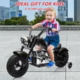thumbnail image 5 of Kids Electric Dirt Bike 36V Ride On Motorcycle for Teens, 350W Brushless Motor, 16.5 MPH, LED Headlights, Music, Spring Suspension, Training Wheels Included, Black, 5 of 7