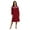 Red, variant on Women Soft Long Sleeve Nightgowns Lace Trim Pajamas Dress House Dresses