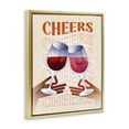 thumbnail image 4 of Stupell Industries Cheers Wine Glasses Food & Beverage Painting Gold Floater Framed Canvas Art Print Wall Art, 25 x 31, 4 of 10