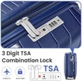 thumbnail image 5 of 4 Piece Luggage Set, Expandable Lightweight Suitcase Set with 360° Double Spinner Wheels Integrated TSA Lock, Blue (14/20/24/28), 5 of 7