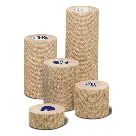 Hartmann Medi-Rip Cotton Self-Adherent Cohesive Bandage Beige NonSterile 4" x 5 Yd 96 Ct