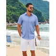 thumbnail image 3 of COOFANDY Men’s Button Down Shirt Short Sleeve Lightweight Casual Summer Beach Shirt Textured Linen Shirts, 3 of 7