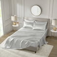 thumbnail image 3 of Comfort Classics Satin Light Grey Luxury 6 PC Sheet Set, King - Wrinkle Free, 3 of 18