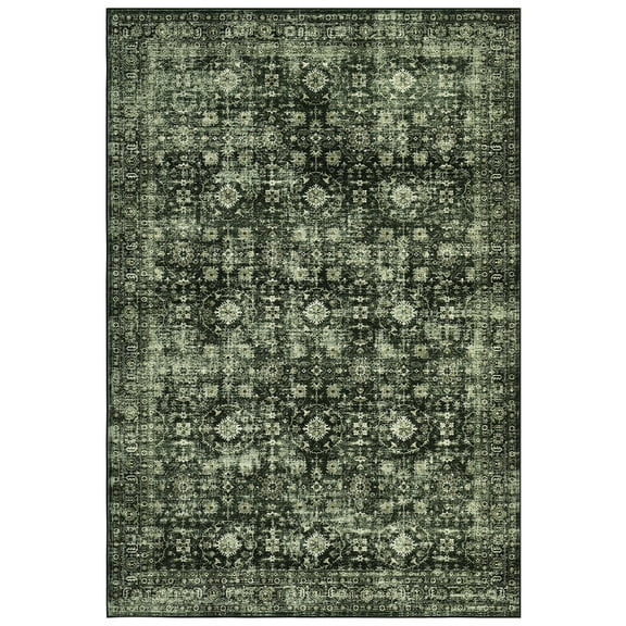Vintage Distressed Runner Rug 2x6 FT – Machine Washable Stain Resistant Non-Slip Low Pile Carpet for Kitchen Hallway Laundry Room Easy Clean Brown