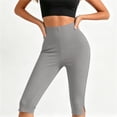thumbnail image 6 of Edvintorg Capri Pants for Women High Waisted Casual Athletic Stretch Slim Fit Yoga Legging Fashion Clothing Women Gray M, 6 of 7