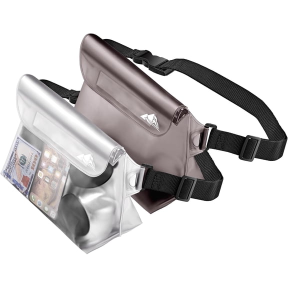 2/3/4 Pack Waterproof Pouch with Waist Strap, Screen Touchable Dry Bag with Adjustable Belt for Phone Valuables for Kayaking, Swimming, Snorkeling, Boating, Fishing, Surfing & Beach