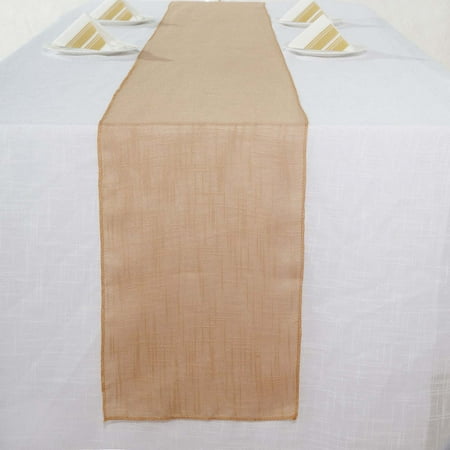 

Efavormart 12 x108 NATURAL COLOR Premium Faux Linen Runner Slubby Textured Wrinkle Free Table Runner
