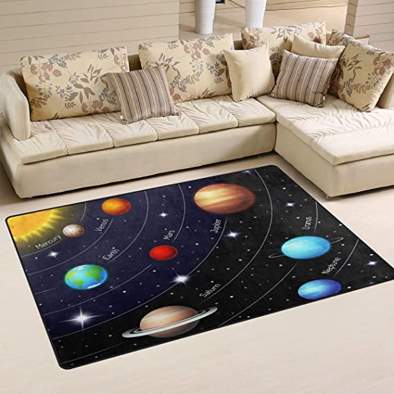 Nvzi Custom Printing Area Rug Educational Outer Space Universe Planet Floor Rugs Doormat Living Room Home Decor Carpets Area Mats For Kids Boys Girls Bedroom 31 X 20 Inches