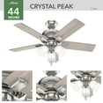 thumbnail image 2 of Hunter 44 inch Indoor Ceiling Fan with LED Lights - Ceiling Fan with Pull Chain, For Bedroom or Living Room, Standard Mount, No Remote, 5 Blades, Includes Bulbs - Crystal Peak 51789, Brushed Nickel, 2 of 14