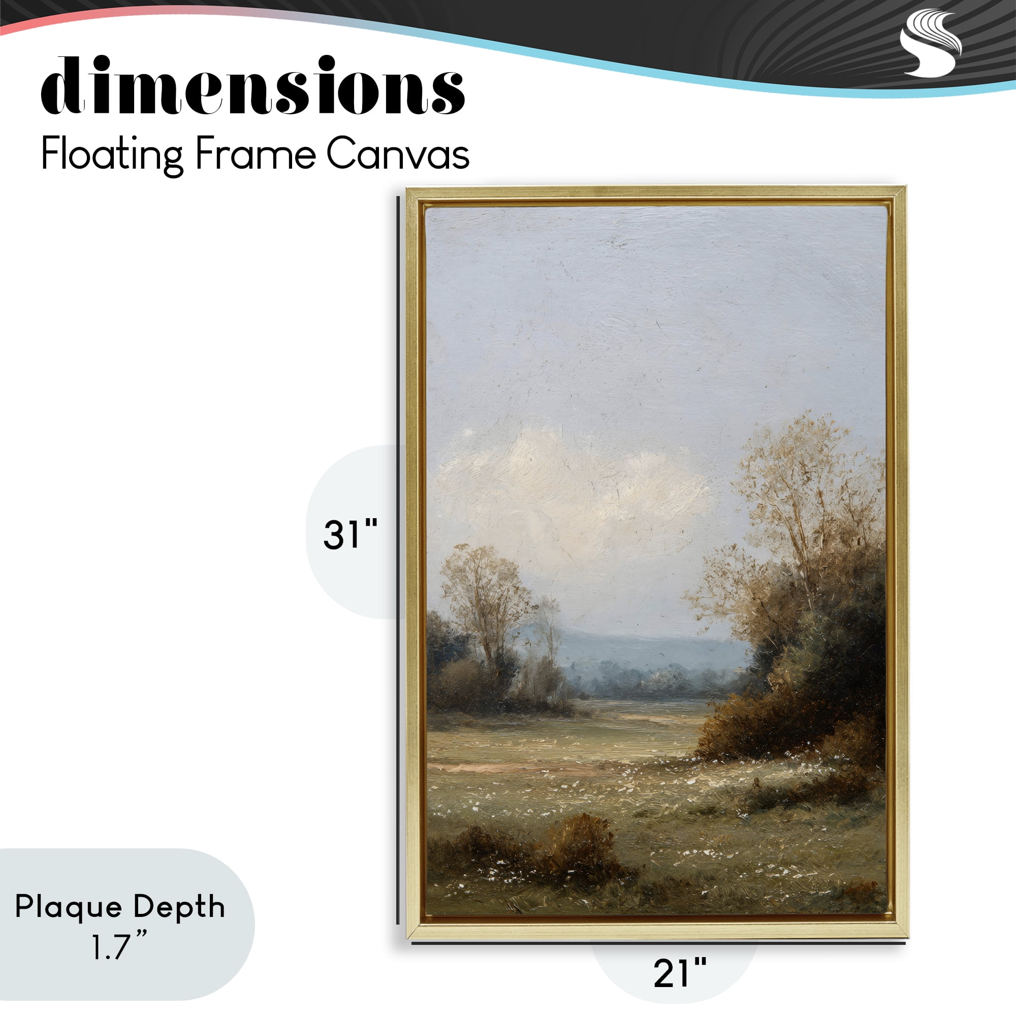 Stupell Industries Silent Little Meadow Gold Framed Floater Canvas Wall Art, design by Petal Prints Design